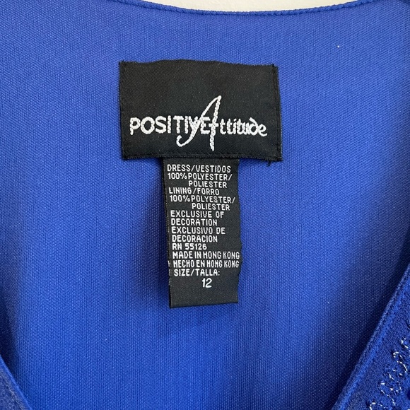 Positive Attitude Blue Formal Dress With Built in Cover/Cardigan - Picture 4 of 5